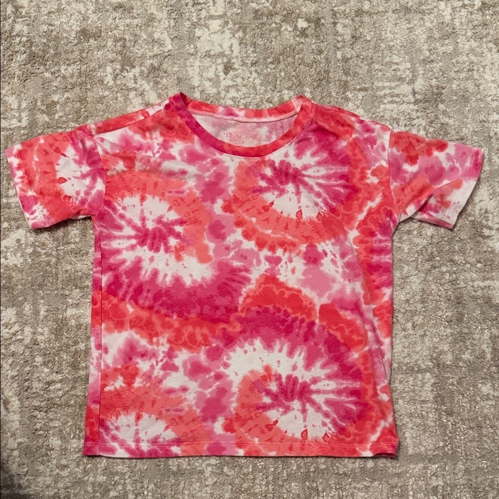 The Children's Place Pink & Coral Tie-Dye Short Sleeve Tee size M 7/8